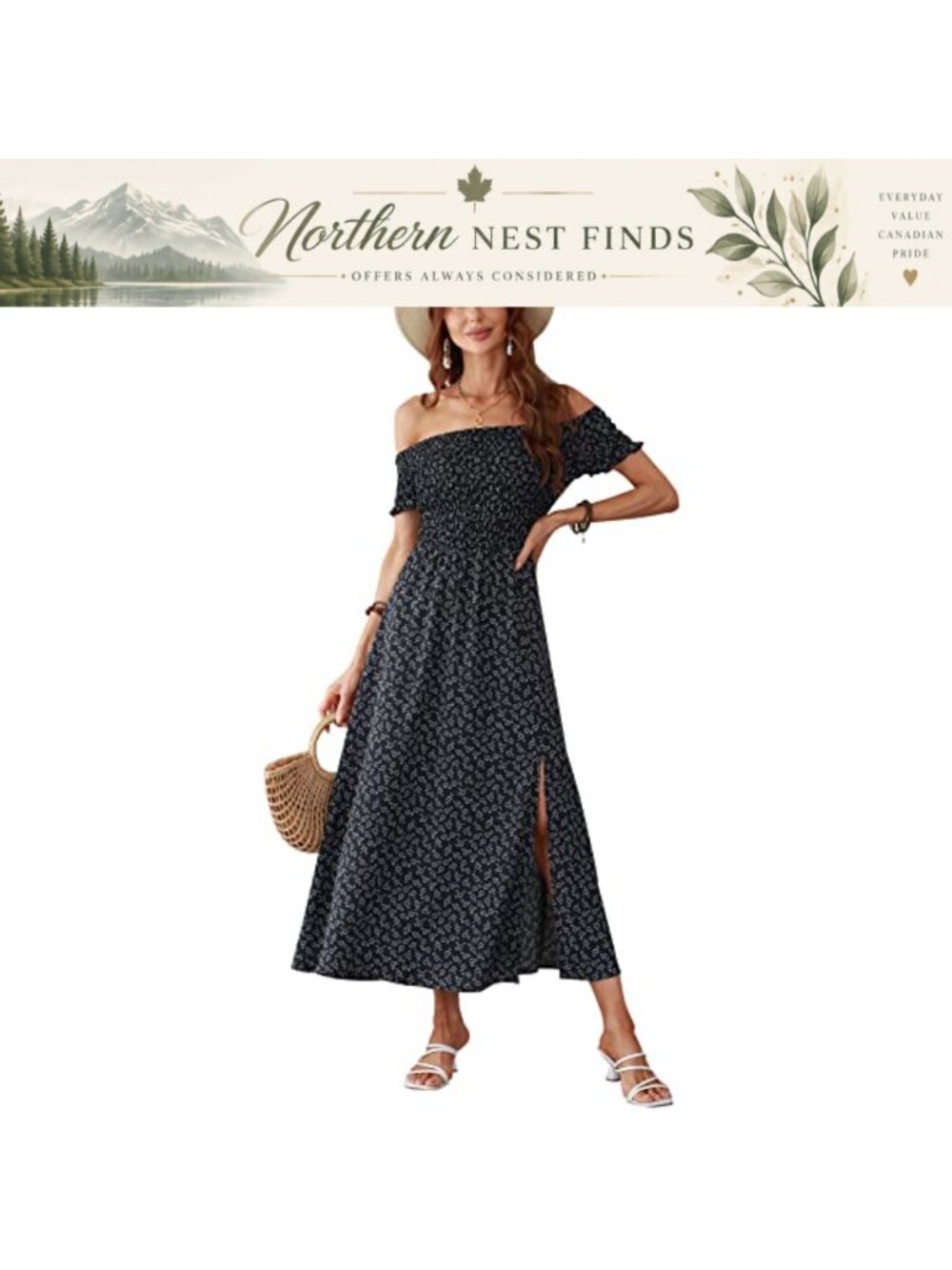 STYLEWORD Women Summer Off Shoulder Bohemian Maxi Dress Ruffle Short Sleeves